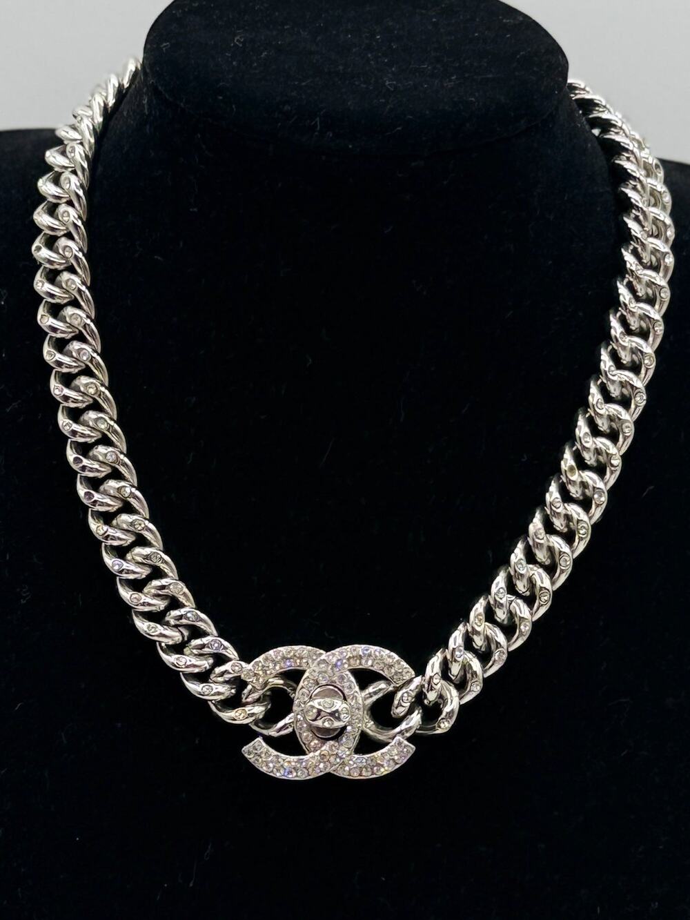 Chanel CC Turn Lock Rhinestone Necklace – Fall 1996 Collection